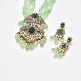 Pratyusha Antique Mint Pendant Set - The Pashm